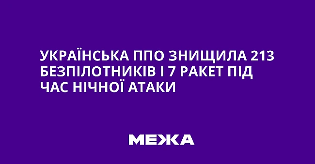 we.ua - Українська ППО знищила 213 безпілотників і 7 ракет під час нічної атаки