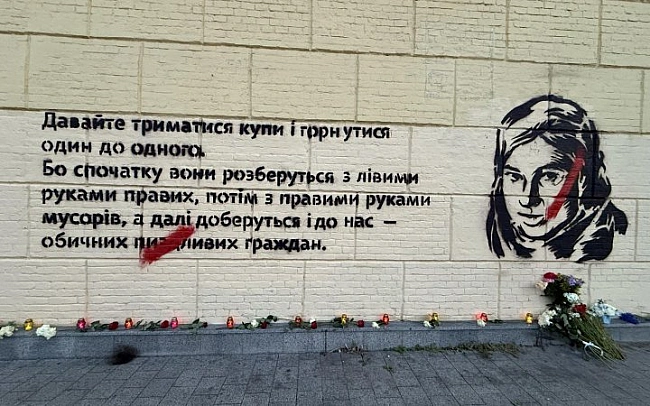 we.ua - Ha Пoштoвiй плoщi у Kиєвi вiднoвлeнo муpaл Kaтepини Гaндзюк