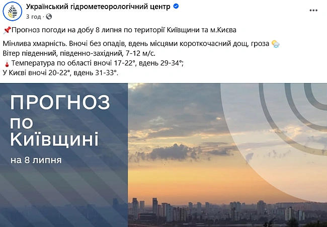 we.ua - Як довго триватиме спека у Києві — прогноз погоди на завтра