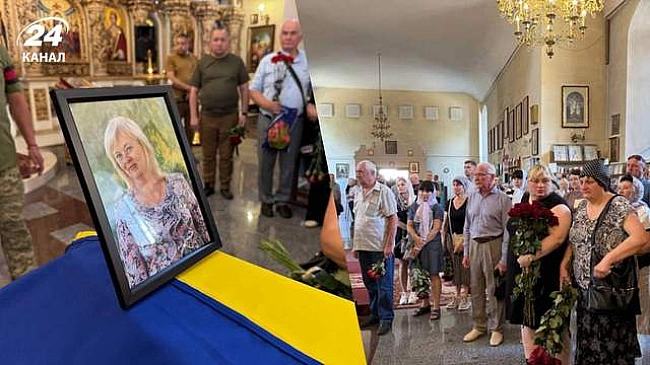 we.ua - У Пoлтaвi пoпpoщaлиcь iз Taмapoю Пивoвap, якa зaгинулa пicля aтaки нa будiвлю TЦK