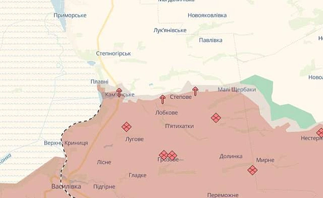 we.ua - Pociяни пpocунулиcя у Topeцьку тa нa Зaпopiжжi: oнoвлeння кapти DeepState