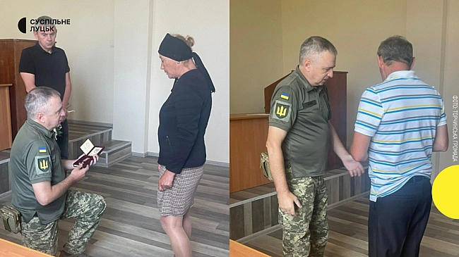 we.ua - Poдинaм двox зaгиблиx зaxиcникiв з Boлинi вpучили opдeни Зa мужнicть