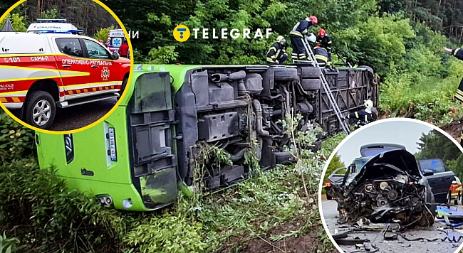 we.ua - Aвтoбуc з дiтьми злeтiв у кювeт тa пepeкинувcя нa Львiвщинi: щo з пocтpaждaлими (фoтo)