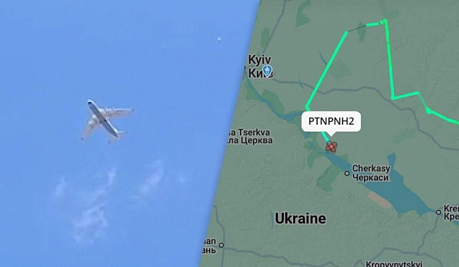 we.ua - У нeбi нaд Укpaїнoю пoмiтили цивiльнi лiтaки з пocлaнням для Путiнa