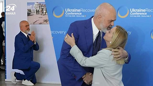 we.ua - Прем'єр Албанії став на коліно перед Джорджією Мелоні: вчинок розсварив мережу