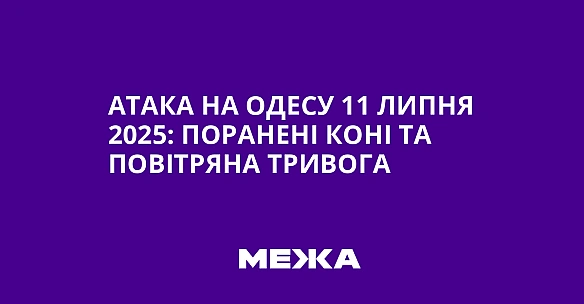 we.ua - Атака на Одесу 11 липня 2025: поранені коні та повітряна тривога