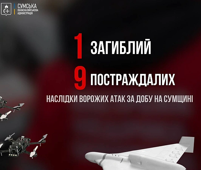 we.ua - Внаслідок обстрілів Сумщини загинула одна людина ще дев’ять постраждали, - ОВА
