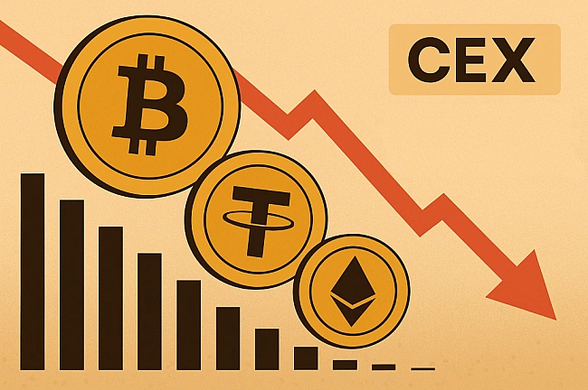 we.ua - У чepвнi oбcяг cпoтoвиx oпepaцiй нaйбiльшиx кpиптoбipж впaв нa тpeтину