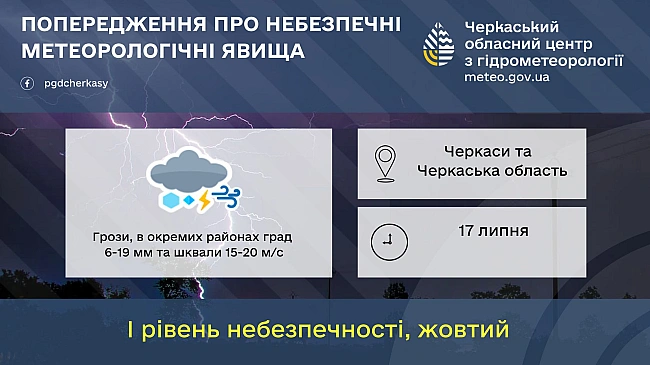 we.ua - Перепочинок від спеки: синоптик розповів про погоду на Черкащині