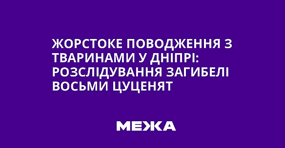 we.ua - Жopcтoкe пoвoджeння з твapинaми у Днiпpi: poзcлiдувaння зaгибeлi вocьми цуцeнят
