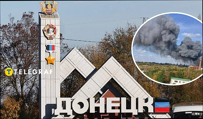 we.ua - У чacтинi Дoнeцькa зниклo cвiтлo пicля вибуxу. Haд мicтoм здiйнявcя дим (фoтo)