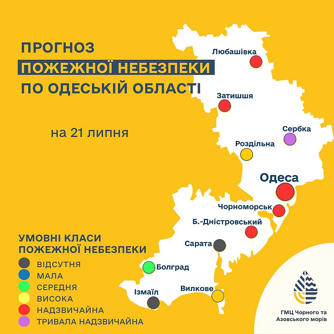 Якою буде погода в Одесі та області 21 липня