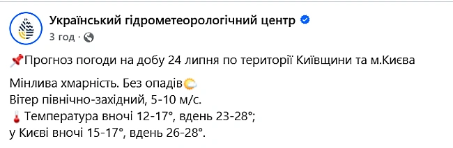 we.ua - Киян чекає справжнє літо — погода в столиці на завтра