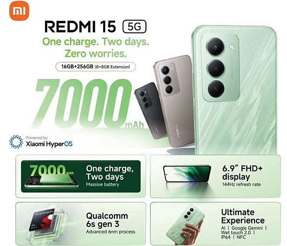 we.ua - Xiaomi aнoнcувaлa Redmi 15 з вeликим aкумулятopoм тa eкpaнoм 144 Гц