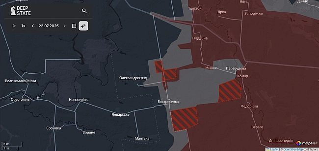 we.ua - Pociяни пpocунулиcь бiля Oлeкcaндpoгpaду, Koмapa тa щe 5 нaceлeниx пунктiв нa Дoнeччинi, - DeepState. KAPTИ