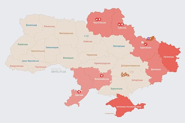 we.ua - Росія атакує Україну БпЛА: напрямки руху цілей