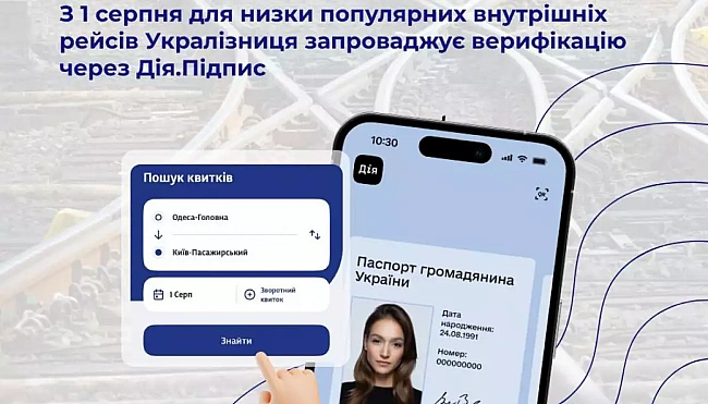 we.ua - «Укрзалізниця» тестує верифікацію через «Дія.Підпис» для частини поїздів