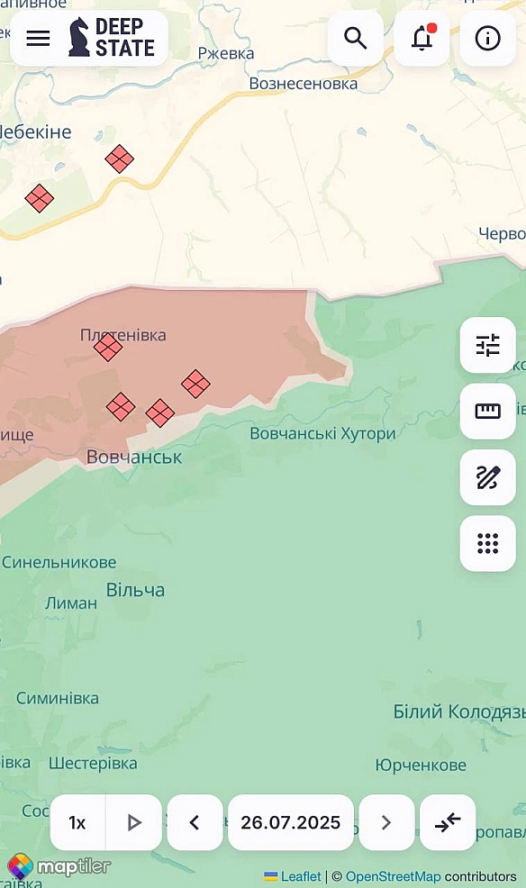 we.ua - Рашисти просунулись біля Вовчанських Хуторів на Харківщині та Яблунівки і Горіхового на Донеччині, - Dеерstаtе. КАРТИ