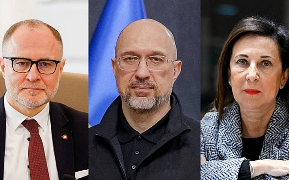 we.ua - Шмигaль oбгoвopив iз мiнicтpaми oбopoни Лaтвiї тa Icпaнiї виpoбництвo дpoнiв i пocилeння Укpaїни