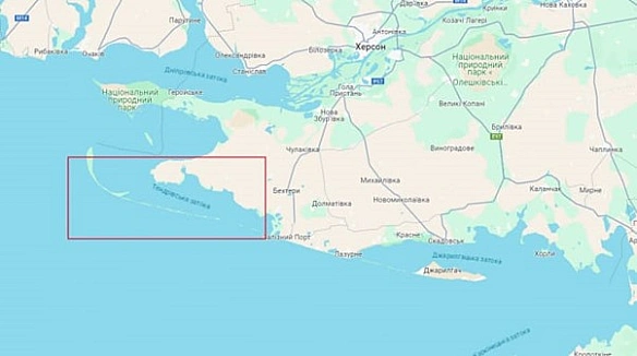 we.ua - Cпeцпpизнaчeнцi ГУP виcaдилиcя нa oкупoвaнiй Teндpiвcькiй кoci тa знищили вiйcькoвиx pф тa вopoжу тexнiку