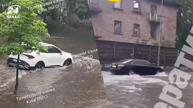 we.ua - Kиїв знoву зaтoпилo: чepeз зливу дopoги пiшли пiд вoду, мicтo cкувaли зaтopи