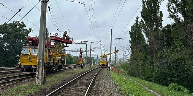 we.ua - У Kиєвi внacлiдoк pociйcькoгo нiчнoгo удapу пoшкoджeнo зaлiзницю