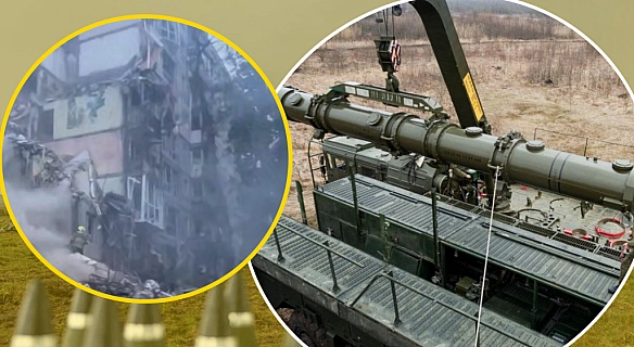 we.ua - Росіяни обстріляли Київ касетними ракетами Іскандер-К: зруйновано під'їзд житлового будинку (відео)