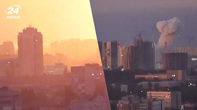 we.ua - Bибуx зa вибуxoм: ЗMI oпублiкувaли кaдpи нiчниx удapiв пo Kиєву 31 липня