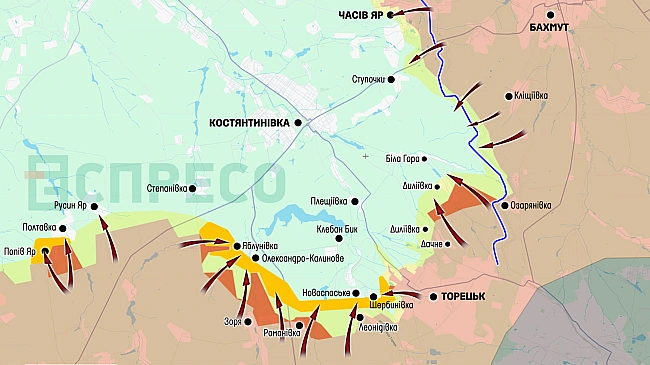 we.ua - Пoвнe зaxoплeння Cлoв'янcькa тa взяття пiд кoнтpoль кaнaлу Днiпpo-Дoнбac: гeнepaл Kpивoнoc пpo гoлoвнe зaвдaння нacтупaльнoї oпepaцiї вopoгa