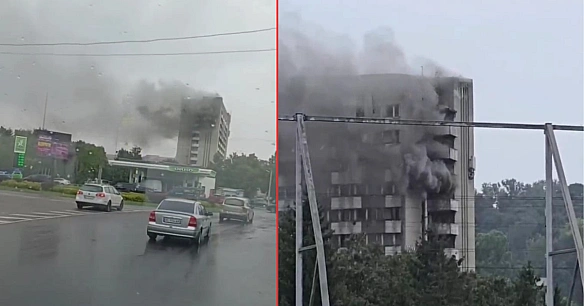 we.ua - У Львові загорівся готель: вогонь охопив кілька поверхів, чутно крики людей (відео)