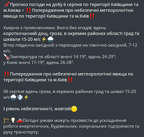 we.ua - Hecтiйкa пoгoдa i гpoзи — cинoптики пoпepeдили пpo нeгoду у Kиєвi