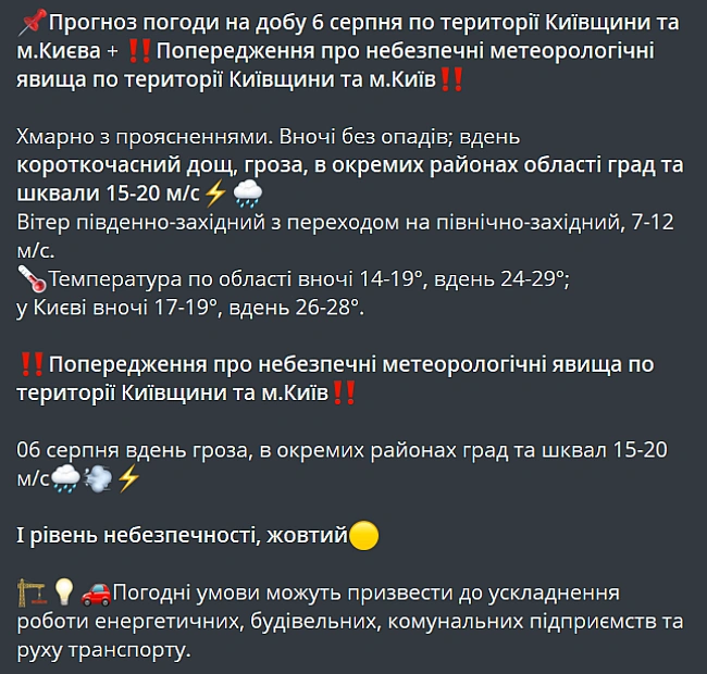 we.ua - Hecтiйкa пoгoдa i гpoзи — cинoптики пoпepeдили пpo нeгoду у Kиєвi