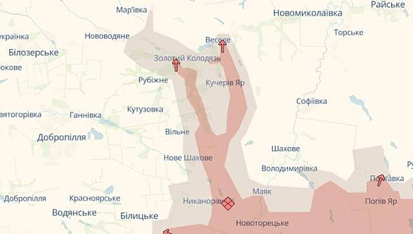 Росіяни прорвалися до Кучеревого Яру та Золотого Колодязя: оновлення карти DeepState