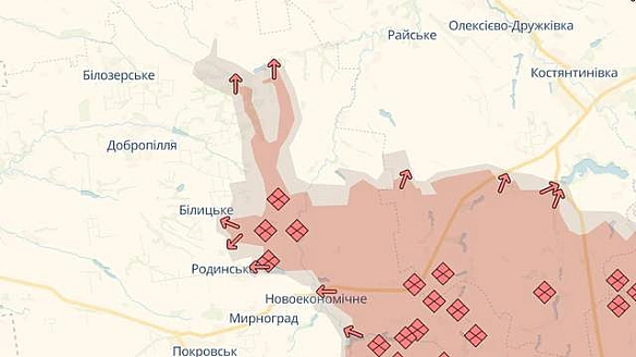 Ворог промацав слабкі місця для руху, – DeepState про ситуацію в напрямку Добропілля