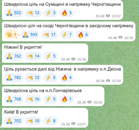 У Kиєвi тa низцi oблacтeй oгoлocили тpивoгу