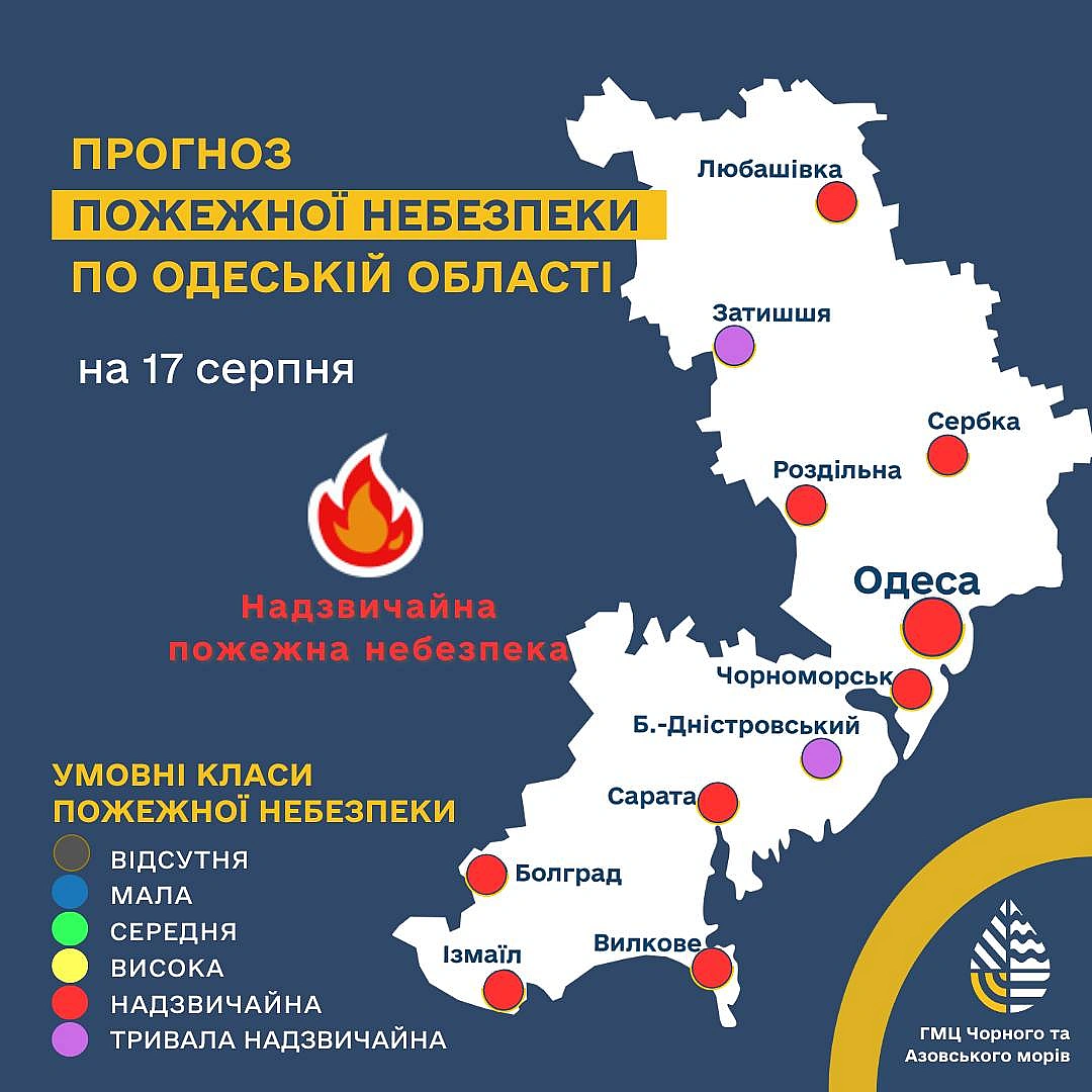 Якою буде погода в Одесі та області 17 серпня
