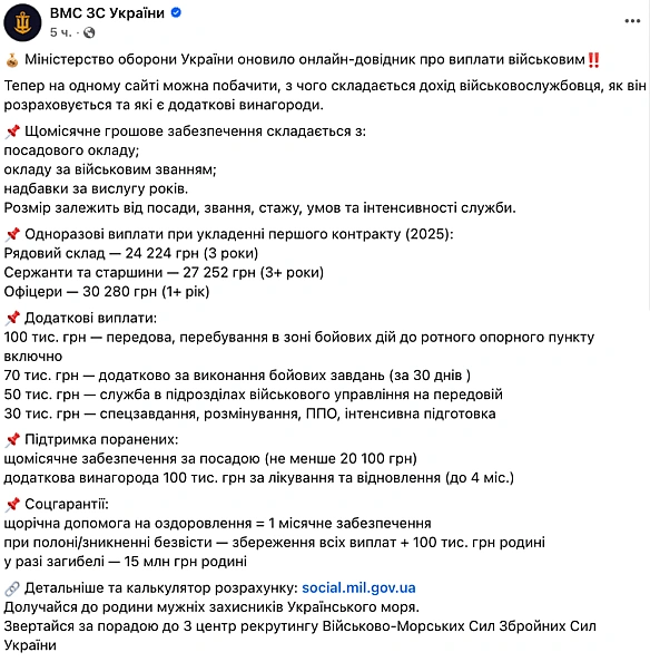 Виплати військовим — з чого складається дохід та винагороди