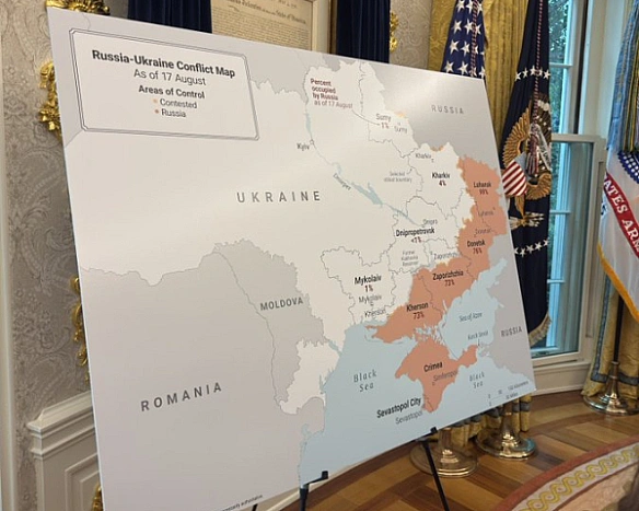 В Овальному кабінеті під час переговорів Трампа і Зеленського висіла карта з окупованими територіями України - ЗМІ