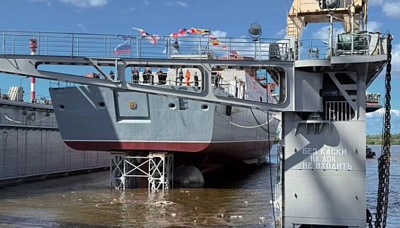 У Росії спустили на воду фрегат «Адмірал Амелько» - носій гіперзвукових ракет «Циркон»