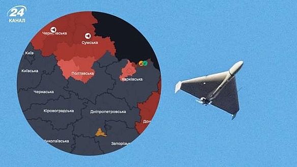 Україна під атакою Шахедів: де зараз пролітають ворожі дрони