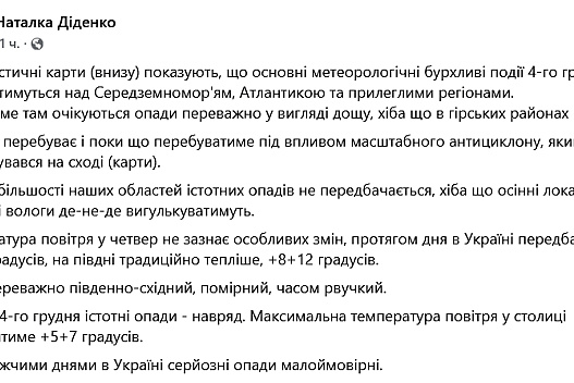 Початок зими без снігу — прогноз погоди на завтра - we.ua