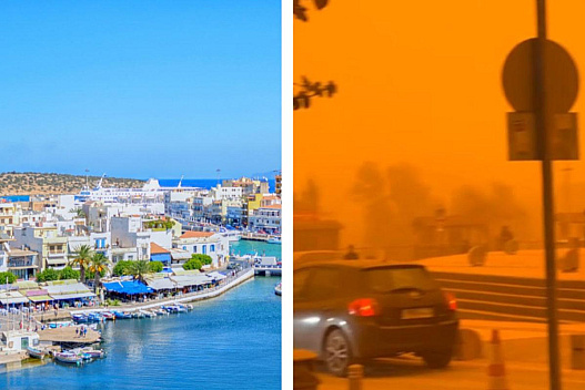 Небо стало кривавим: Крит накрила потужна піщана буря з Сахари - weua.social