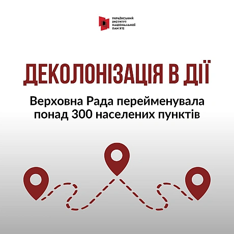 19 вересня Верховна Рада прийняла постанову, що перейменувала понад 300 населених пунктів. Ділимось найбільш значущими фактами... - Український інститут національної пам'яті на we.ua