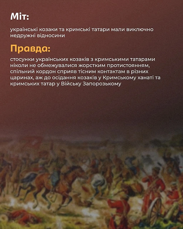 Відносини між українськими козаками та кримськими татарами – тема, яка часто супроводжується стереотипами та міфами. Чи дійсно в... - Український інститут національної пам'яті на we.ua