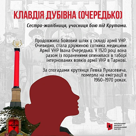 У бою під Крутами 29 січня 1918 року з боку Української Народної Республіки брали участь кілька військових формувань - курсанти ... - Український інститут національної пам'яті на we.ua