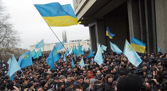 26 лютого 2014 року в Сімферополі відбувся масовий мітинг на підтримку територіальної цілісності України, організований Меджлісо... - WAS на we.ua