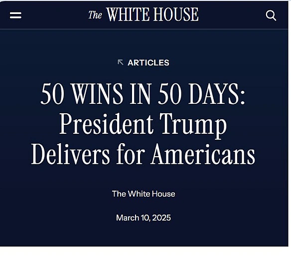 ✊🇺🇸50 перемог американського народу за перші 50 днів президентства ТрампаНа сайті Білого дому вийшла стаття про перші здобутки ... - Ціна Держави на we.ua