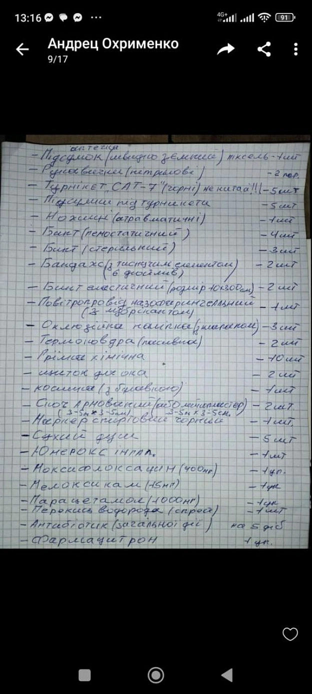 Ми продовжуємо збирати та надавати військовослужбовцям 