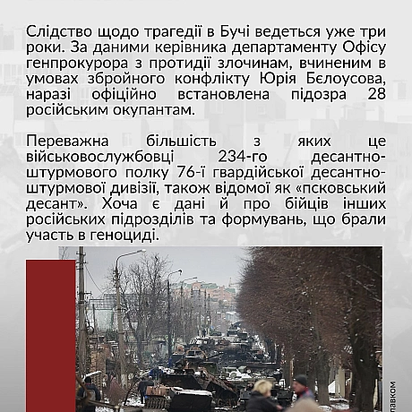 31 березня – третя річниця визволення міста Бучі від російських окупантів. Одразу після того, як українські Сили безпеки та обор... - Український інститут національної пам'яті на we.ua