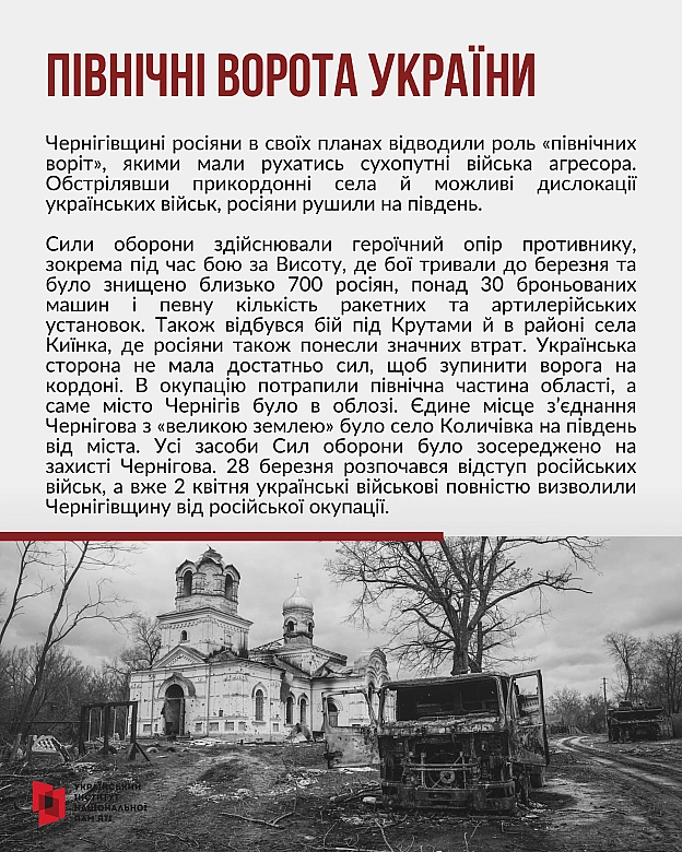 Протягом березня-квітня 2022 року Сили безпеки та оборони України провели низку військових операцій, завдяки яким було звільнено... - Український інститут національної пам'яті на we.ua
